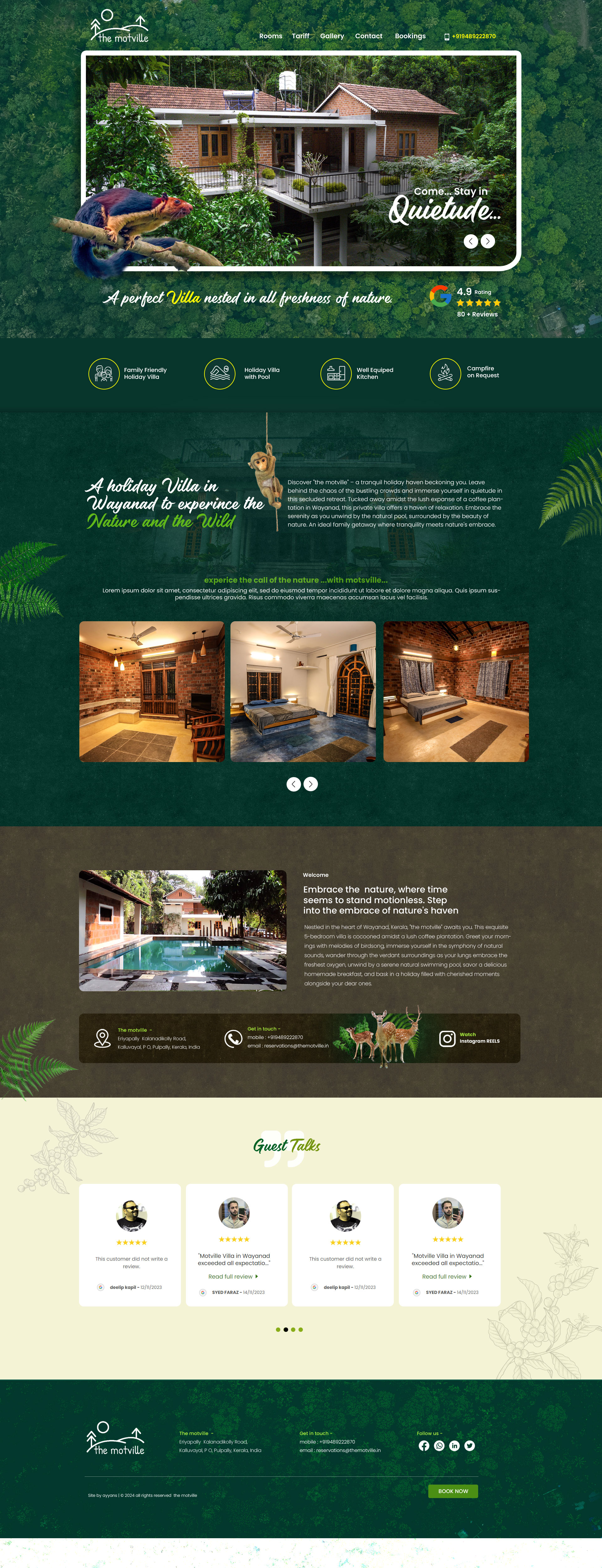 homestay wayanad web design 