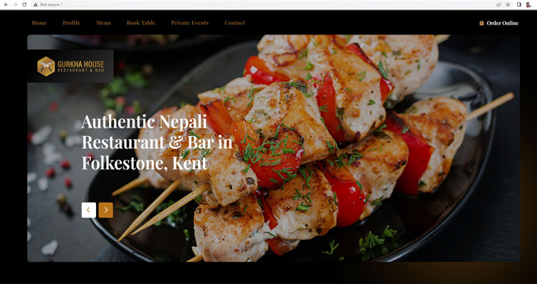 Restaurant web design