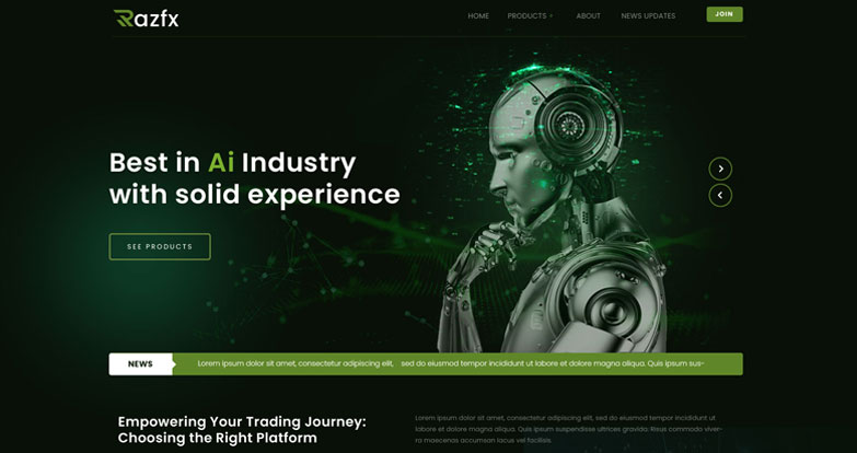 Trading company web design