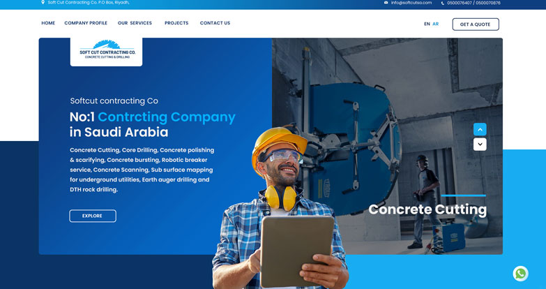 Contracting company web design